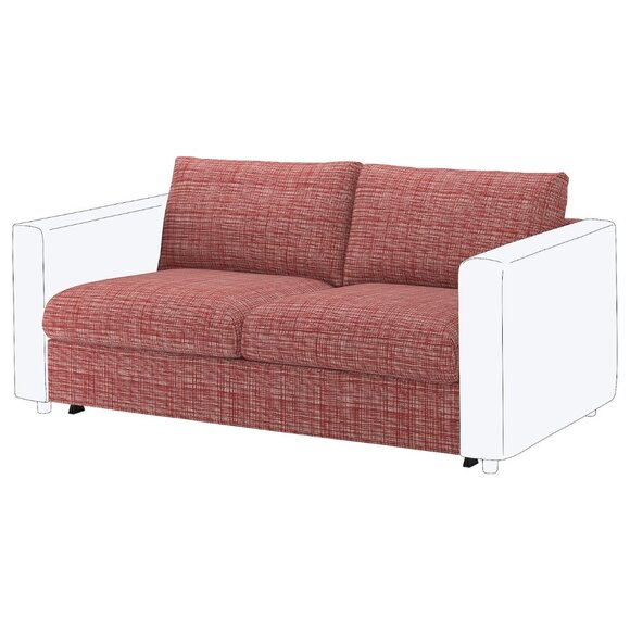 New! IKEA FINNALA Cover for Loveseat Sleeper Section Dalstorp Red/wh 404.549.75 - Picture 3 of 3